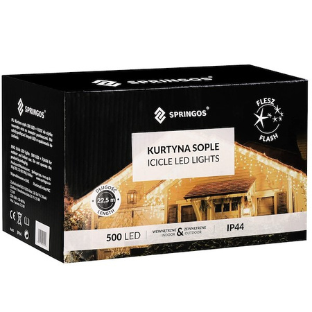 Guirlande lumineuse 500 LED 22,5 m Blanc chaud Fonction flash