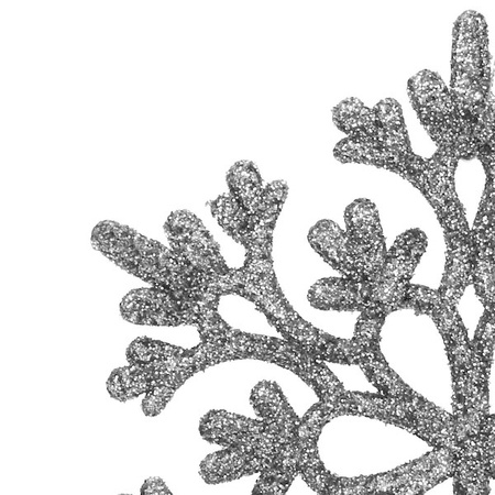 Deko-Pendentif Flocons de neige avec paillettes 12 pièces 10 cm argenté
