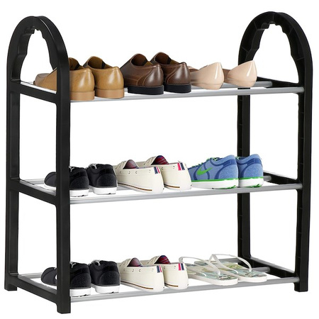 Schuhregal mit 3 Ablagen aus Metall 47,5 x 49 x 19 cm
