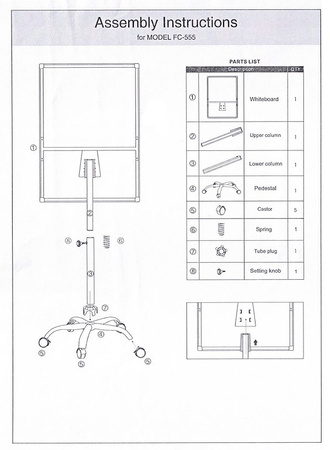 Flipchart Whiteboard Ständer mit Rollen Tafelgröße 72 x 101 cm Magnetisch