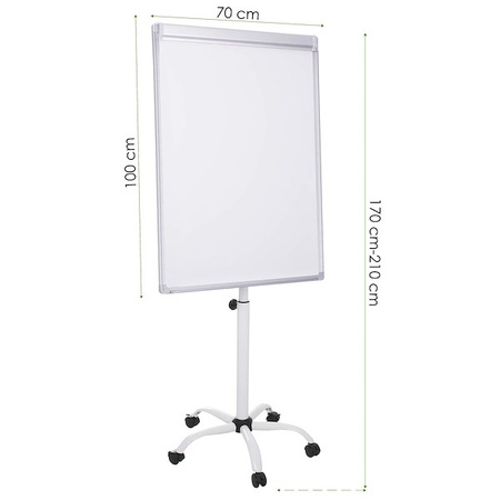 Flipchart Whiteboard Ständer mit Rollen Tafelgröße 72 x 101 cm Magnetisch