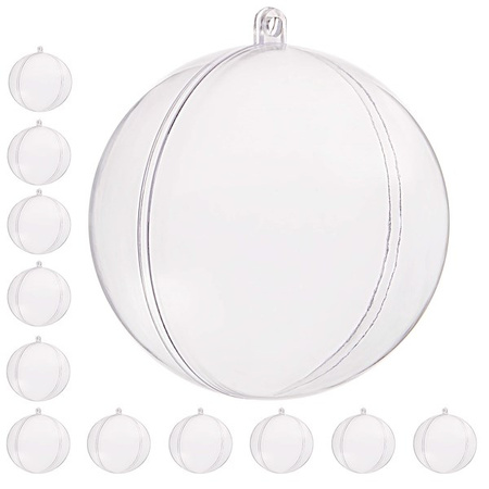 Weihnachtskugeln Acryl-Kugeln 12 Stück Durchmesser 12 cm transparent