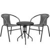 Ensemble de meubles de jardin pour balcon terrasse Table ronde avec 2 chaises