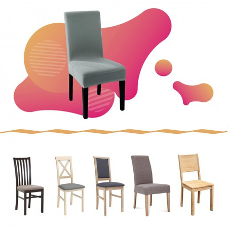 Housse de chaise courte, extensible, universelle, noire