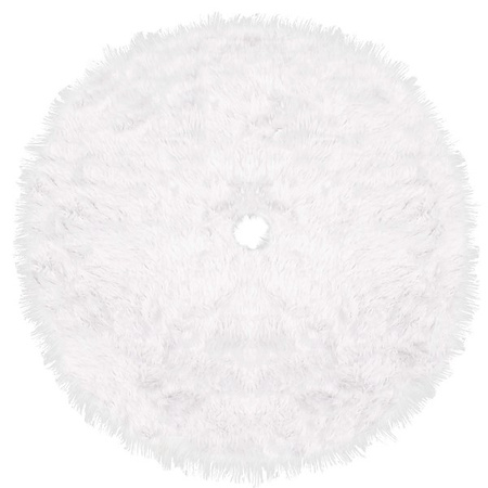 Weihnachtsbaumteppich Ø 85 cm runde Matte mit langem Haar, weiß