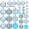 Boule de Noël 30 Pièces Bleu en Plastique