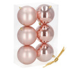 Weihnachtskugeln aus Kunststoff 6 Stück Roségold Durchmesser 10 cm