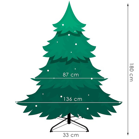Sapin de Noël Artificiel Fichte Natural 180 cm PE incl. Support